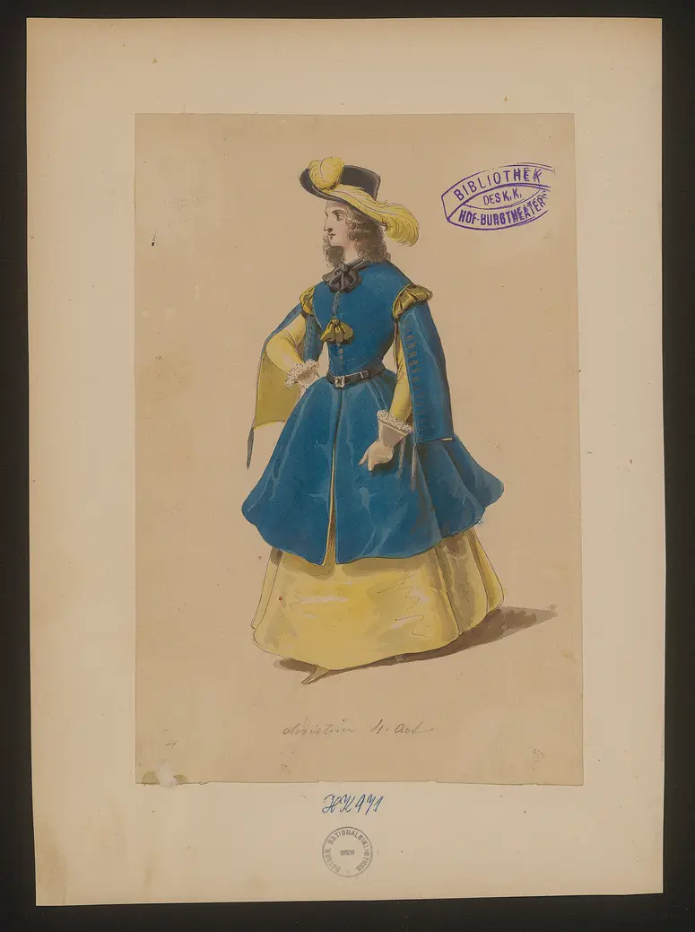 Monaldeschi, Titel der Serie: Figurinen des k.k. Hof-Burgtheaters