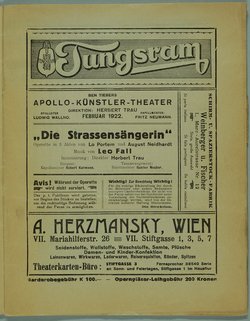 Die Straßensängerin, Titel in Vorlageform: Die Strassensängerin