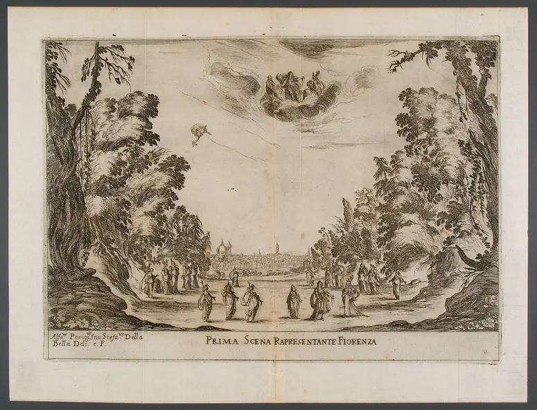Le nozze degli dei, Titel in Vorlageform: Le nozze degli dei. Favola Dell Ab' Gio. Carlo Coppola Rappresentata in Musica in Firenze nelle reali nozze de serenis.mi Gran Duchi di Toschana Ferdinando II. e Vittoria Principessa d'Urbino