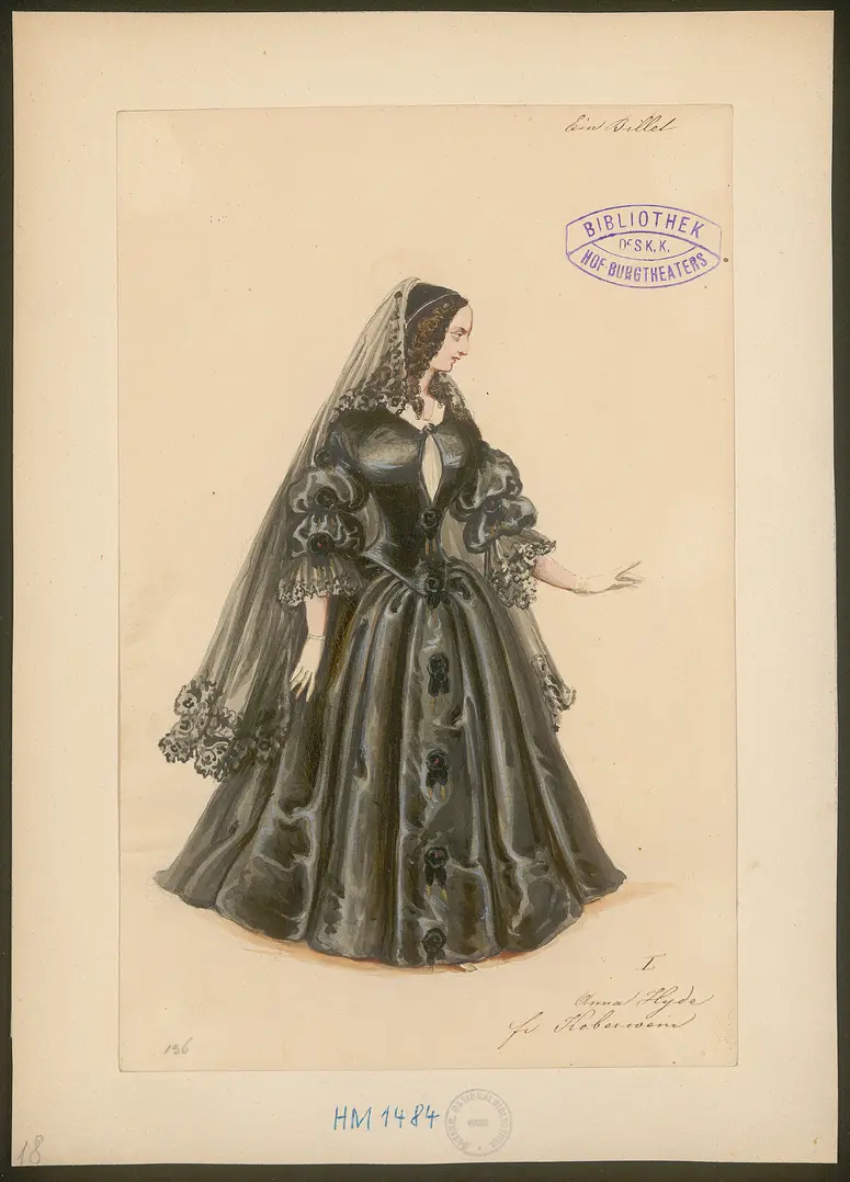 Ein Billett, Titel der Serie: Figurinen des k.k. Hof-Burgtheaters