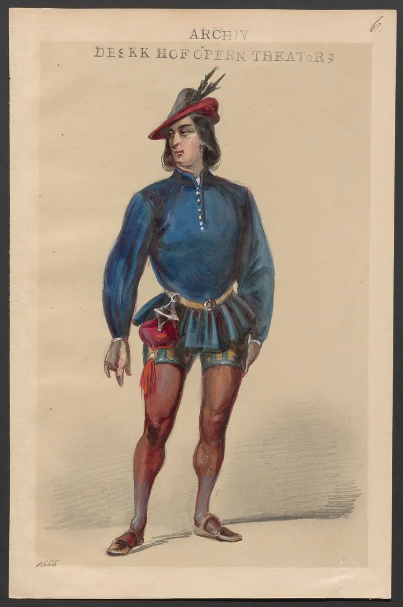 Joconde, oder Die Abenteuerer, Originaltitel: Joconde ou Les Coureurs d’aventures, Titel der Serie: Figurinen des k.k. Hofoperntheaters
