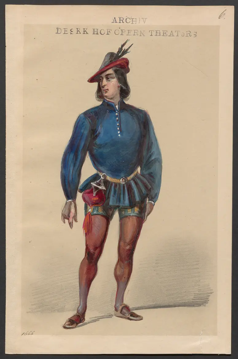 Joconde, oder Die Abenteuerer, Originaltitel: Joconde ou Les Coureurs d’aventures, Titel der Serie: Figurinen des k.k. Hofoperntheaters