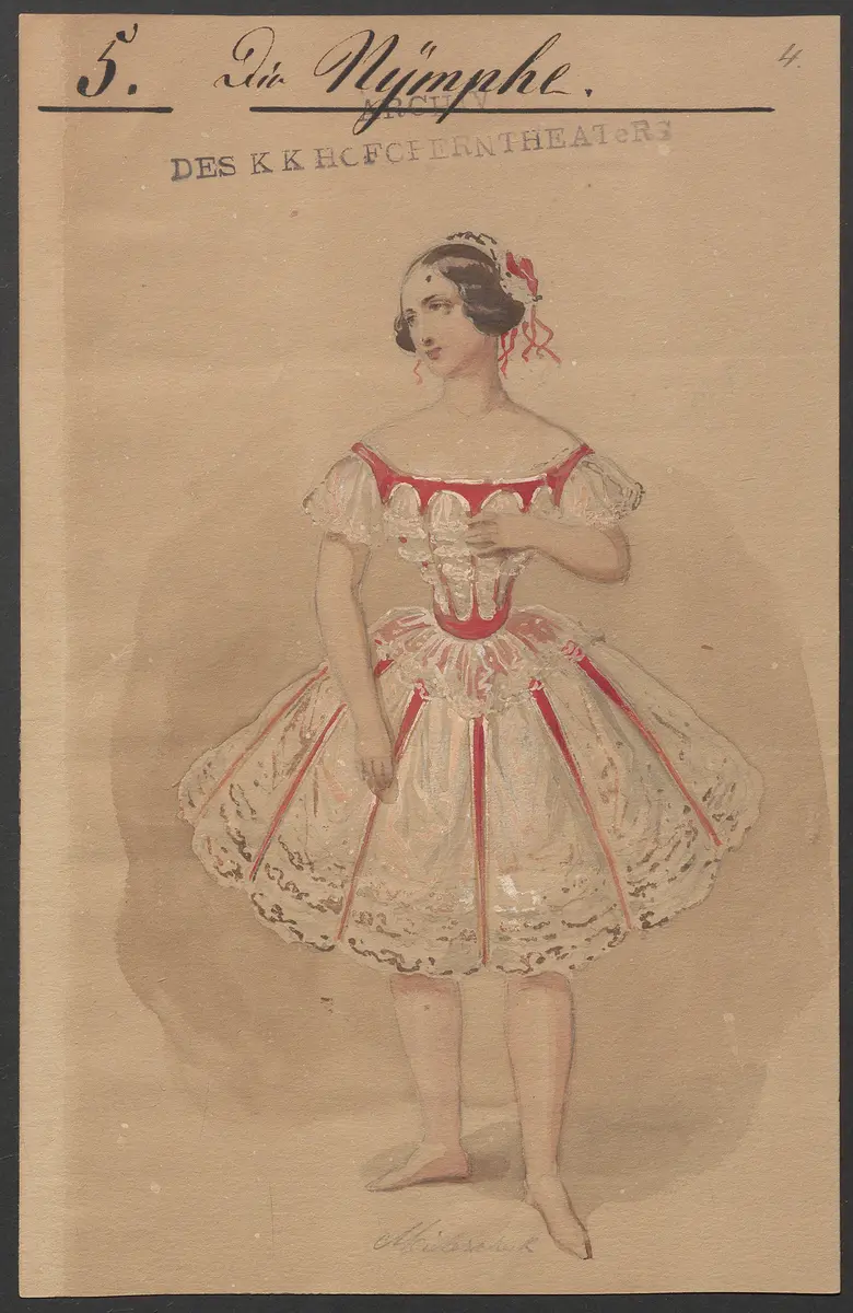 Die Nymphe, Titel der Serie: Figurinen des k.k. Hofoperntheaters