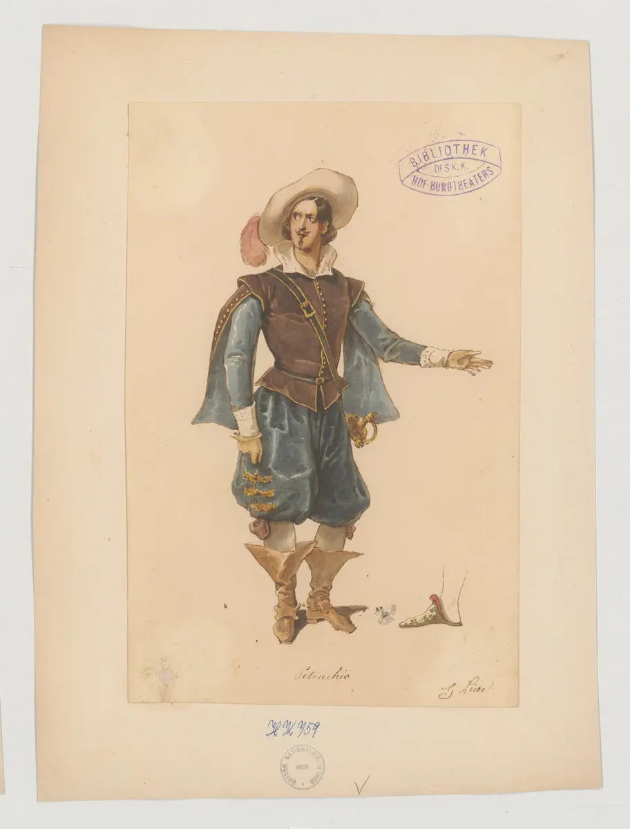 Der Widerspenstigen Zähmung, Originaltitel: The Taming of the Shrew, Titel der Serie: Figurinen des k.k. Hof-Burgtheaters