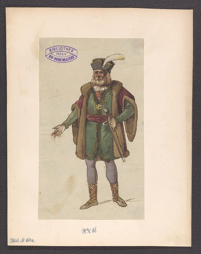 Das Haus Mac Alva, Titel der Serie: Figurinen des k.k. Hof-Burgtheaters