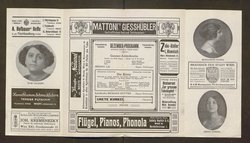 Kabarett Fledermaus, Titel in Vorlageform: Fledermaus 1911-12, Verweis auf Stücktitel: Die Klette, Verweis auf Stücktitel: Der diskrete Paravent
