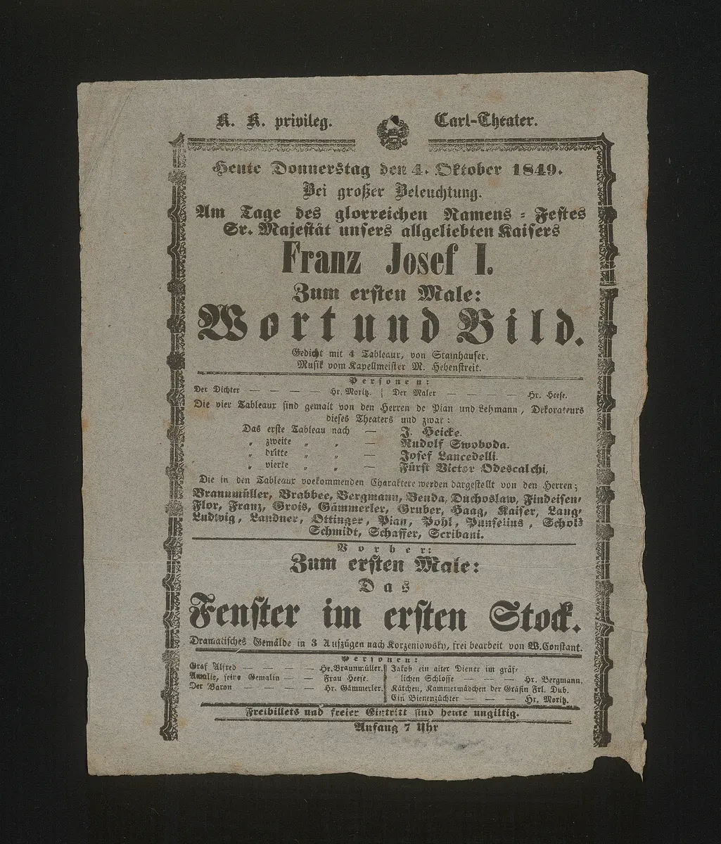 Wort und Bild, Das Fenster im ersten Stock