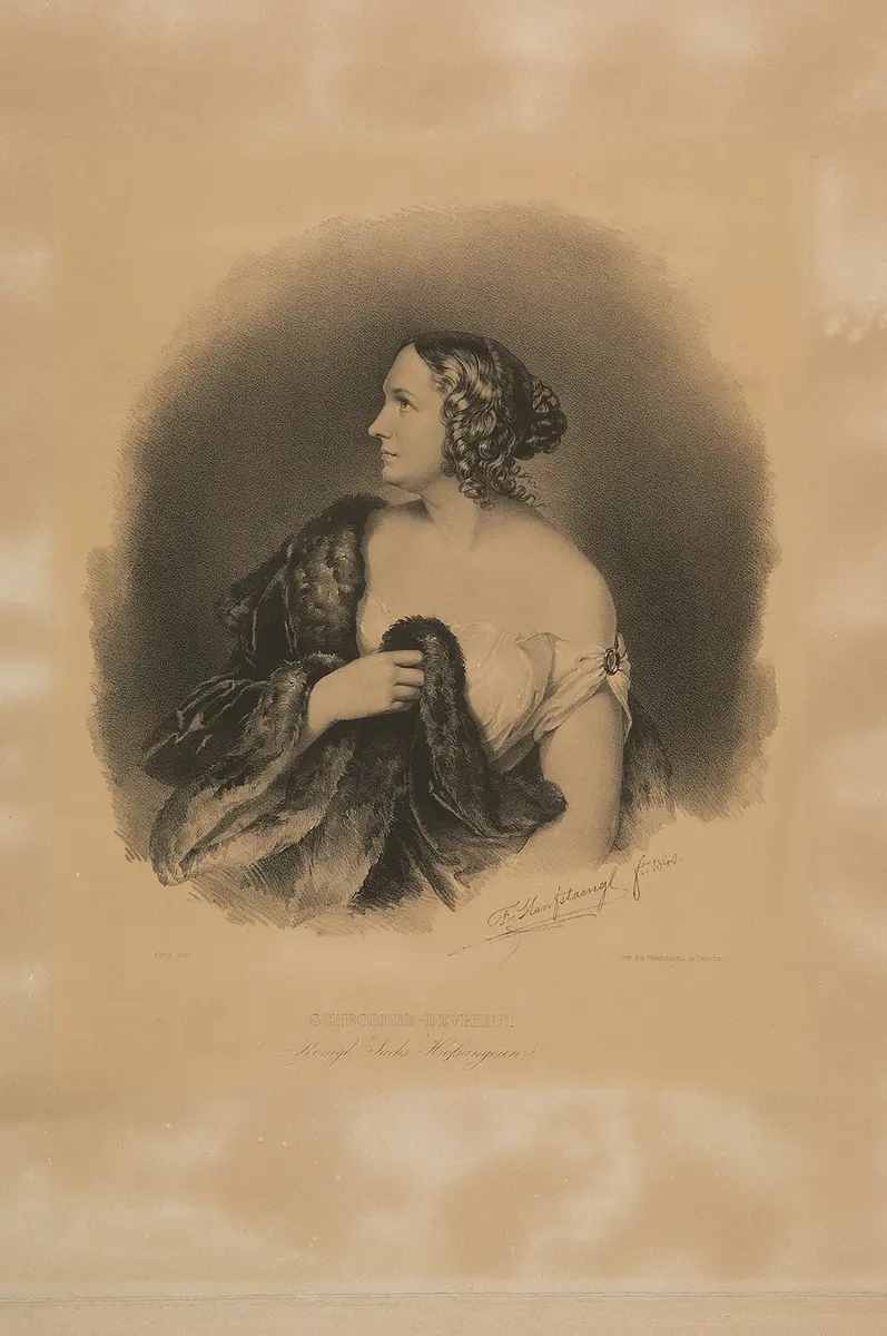 Wilhelmine Schröder-Devrient, Titel in Vorlageform: Schroeder-Devrient Königl. Sächs. Hofsängerin