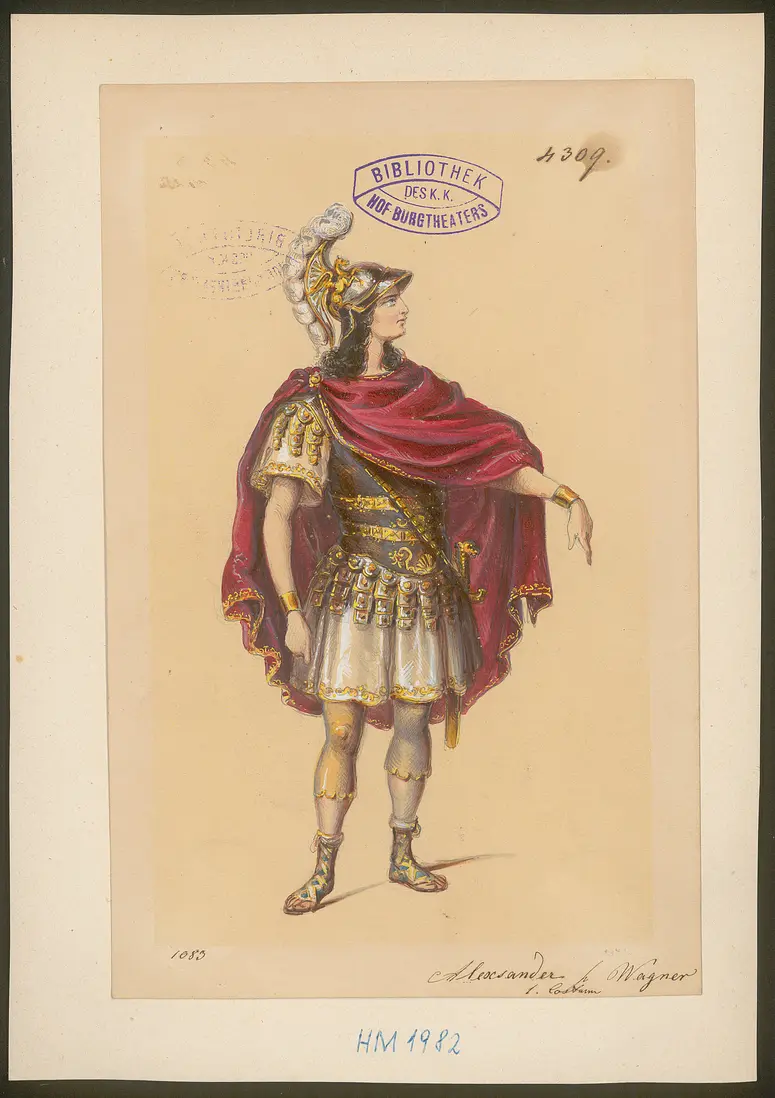 Alexander und Darius, Titel der Serie: Figurinen des k.k. Hof-Burgtheaters