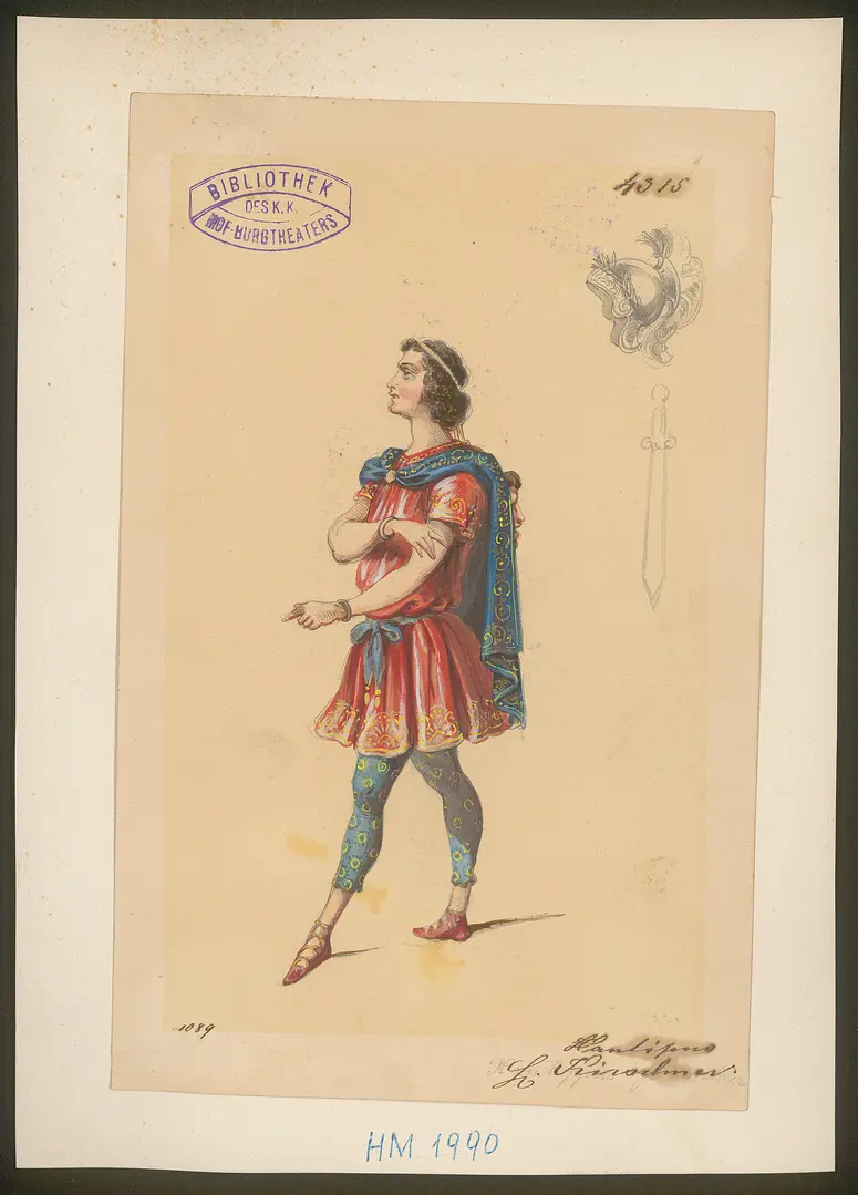 Alexander und Darius, Titel der Serie: Figurinen des k.k. Hof-Burgtheaters