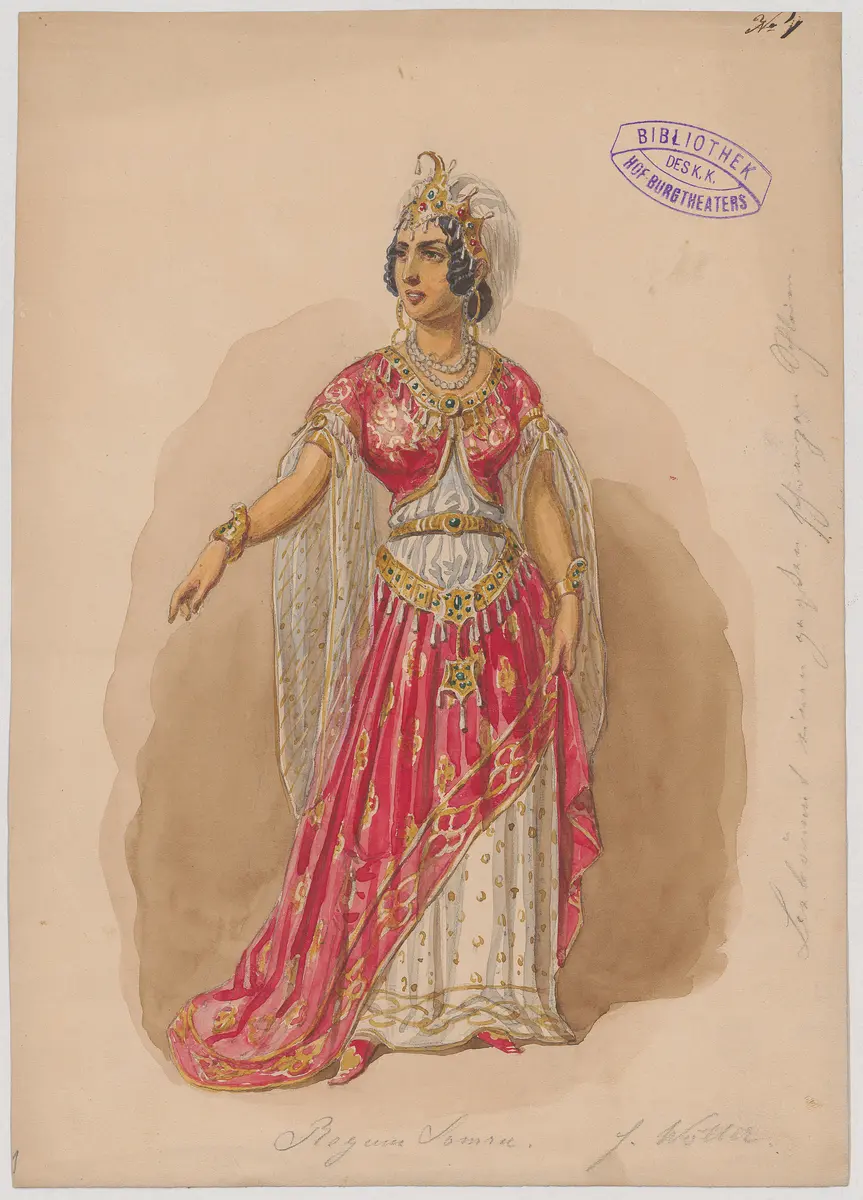 Begum Somru, Titel der Serie: Figurinen des k.k. Hof-Burgtheaters