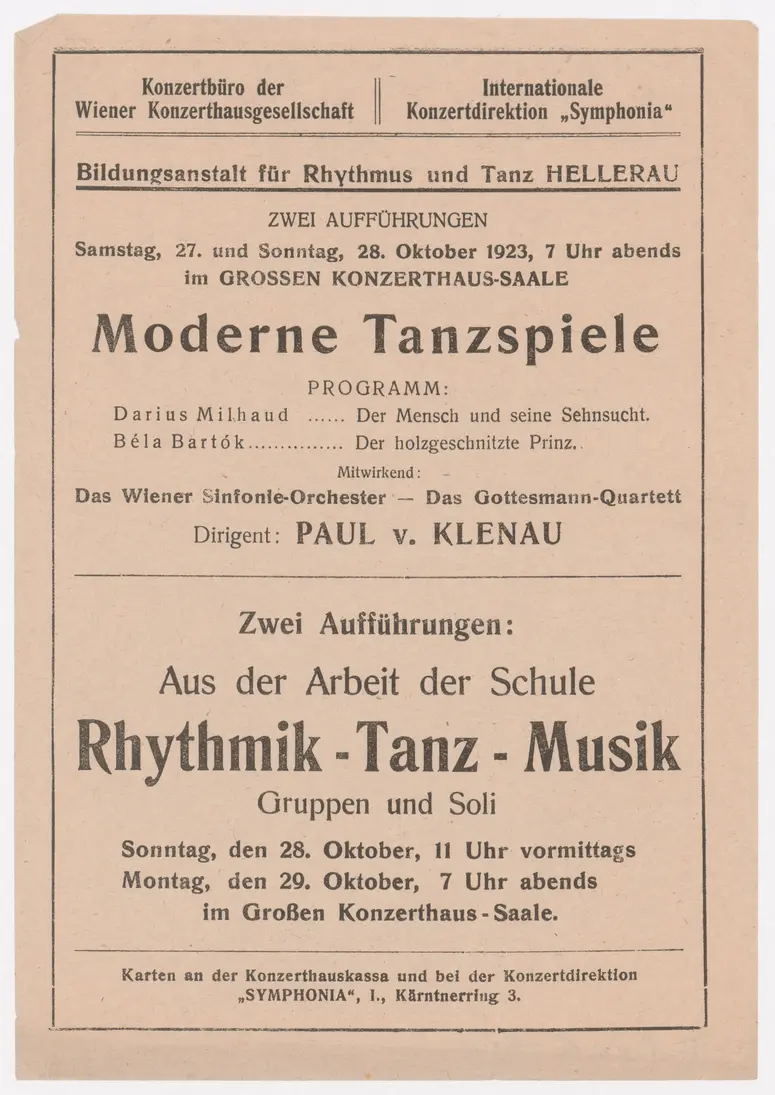 Moderne Tanzspiele, Verweis auf Stücktitel: Der Mensch und seine Sehnsucht, Verweis auf Stücktitel: Der holzgeschnitzte Prinz