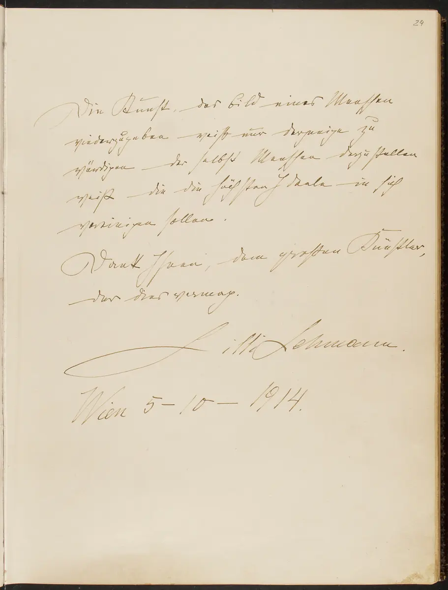 Gästebuch. Atelier Franz-Xaver Setzer, Wien