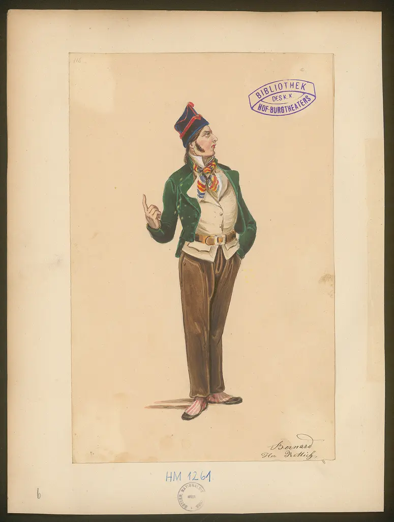 Michel Perrin, der Spion wider Willen, Titel der Serie: Figurinen des k.k. Hof-Burgtheaters