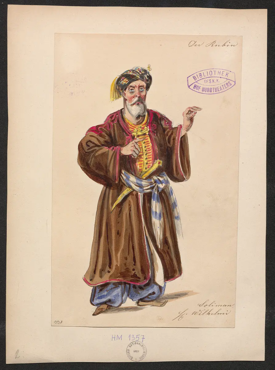 Der Rubin, Titel der Serie: Figurinen des k.k. Hof-Burgtheaters