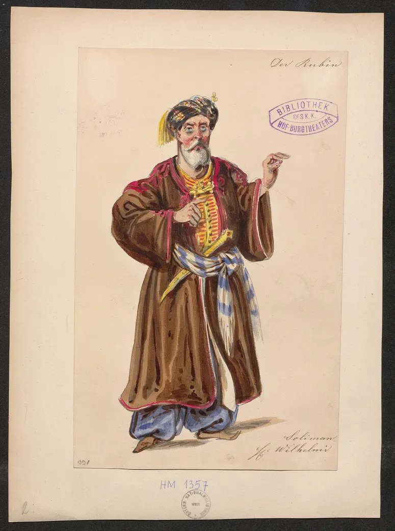 Der Rubin, Titel der Serie: Figurinen des k.k. Hof-Burgtheaters