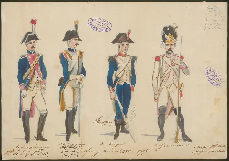 Der Königsleutnant, Titel der Serie: Figurinen des K. K. Hof-Burgtheaters