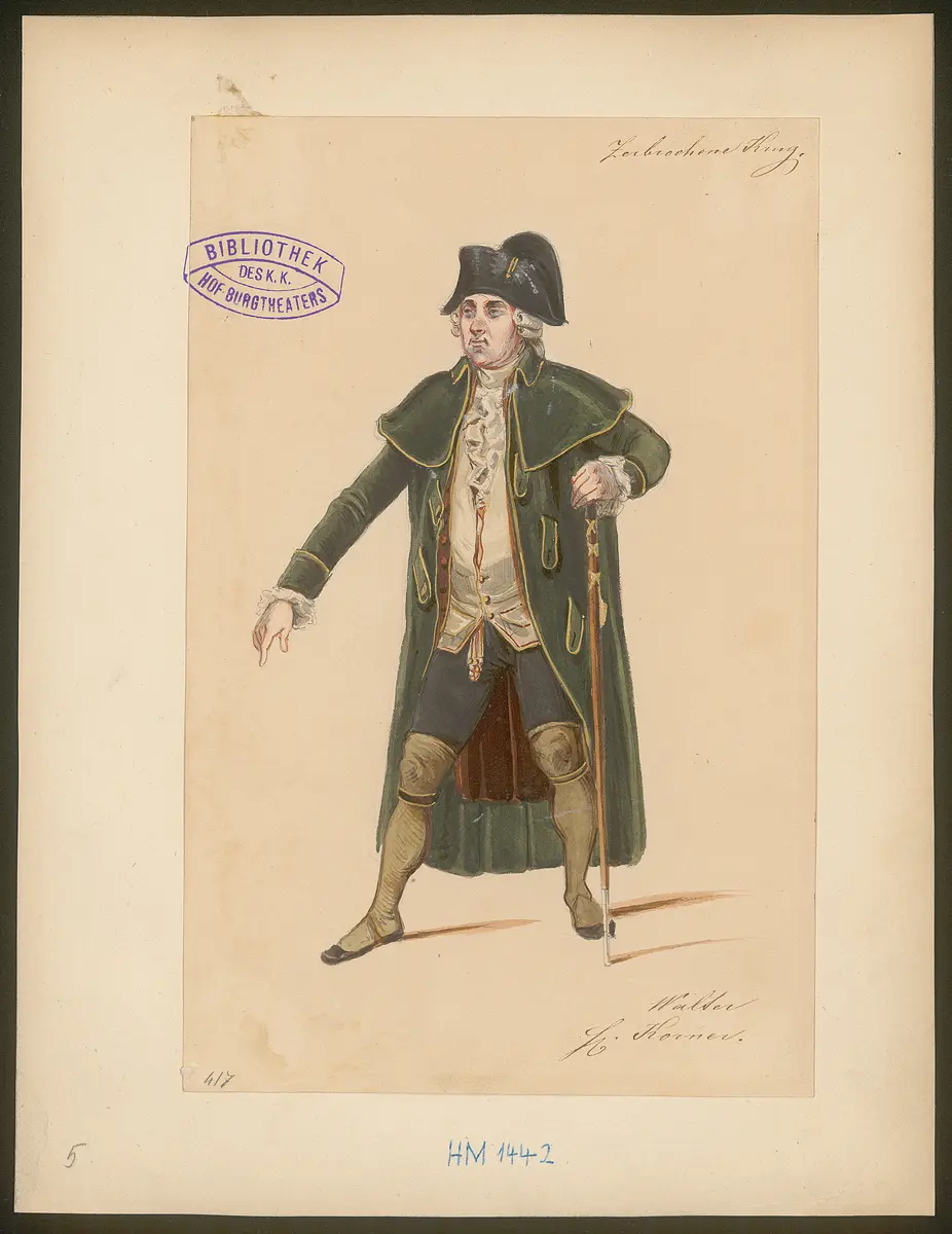 Der zerbrochene Krug, Titel der Serie: Figurinen des k.k. Hof-Burgtheaters