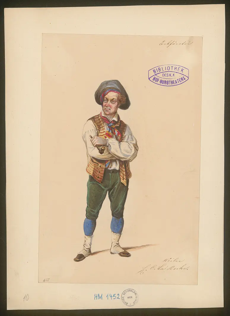 Der Erbförster, Titel der Serie: Figurinen des k.k. Hof-Burgtheaters