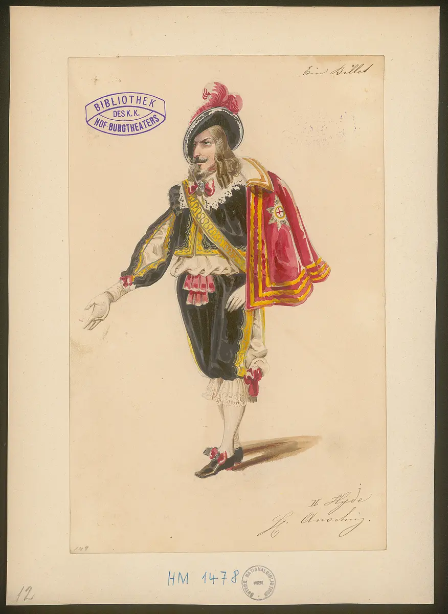 Ein Billett, Titel der Serie: Figurinen des k.k. Hof-Burgtheaters