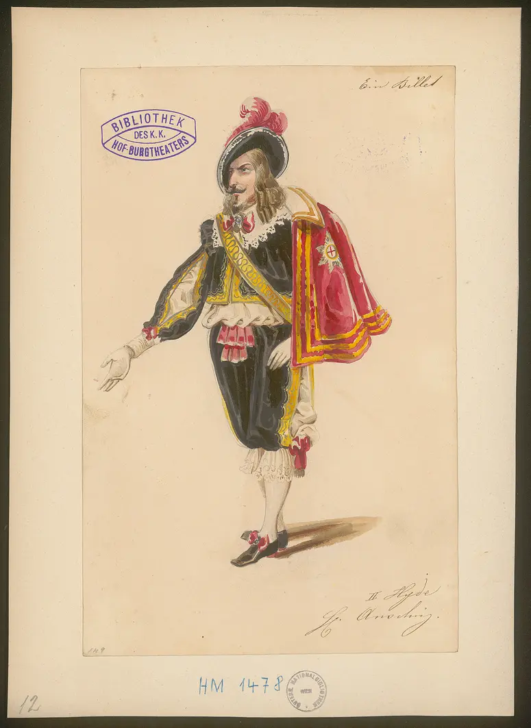 Ein Billett, Titel der Serie: Figurinen des k.k. Hof-Burgtheaters