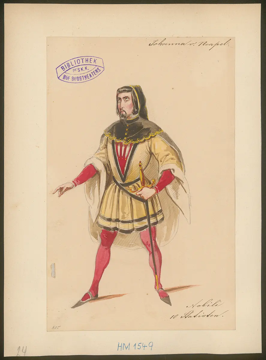 Johanna von Neapel, Titel der Serie: Figurinen des k.k. Hof-Burgtheaters