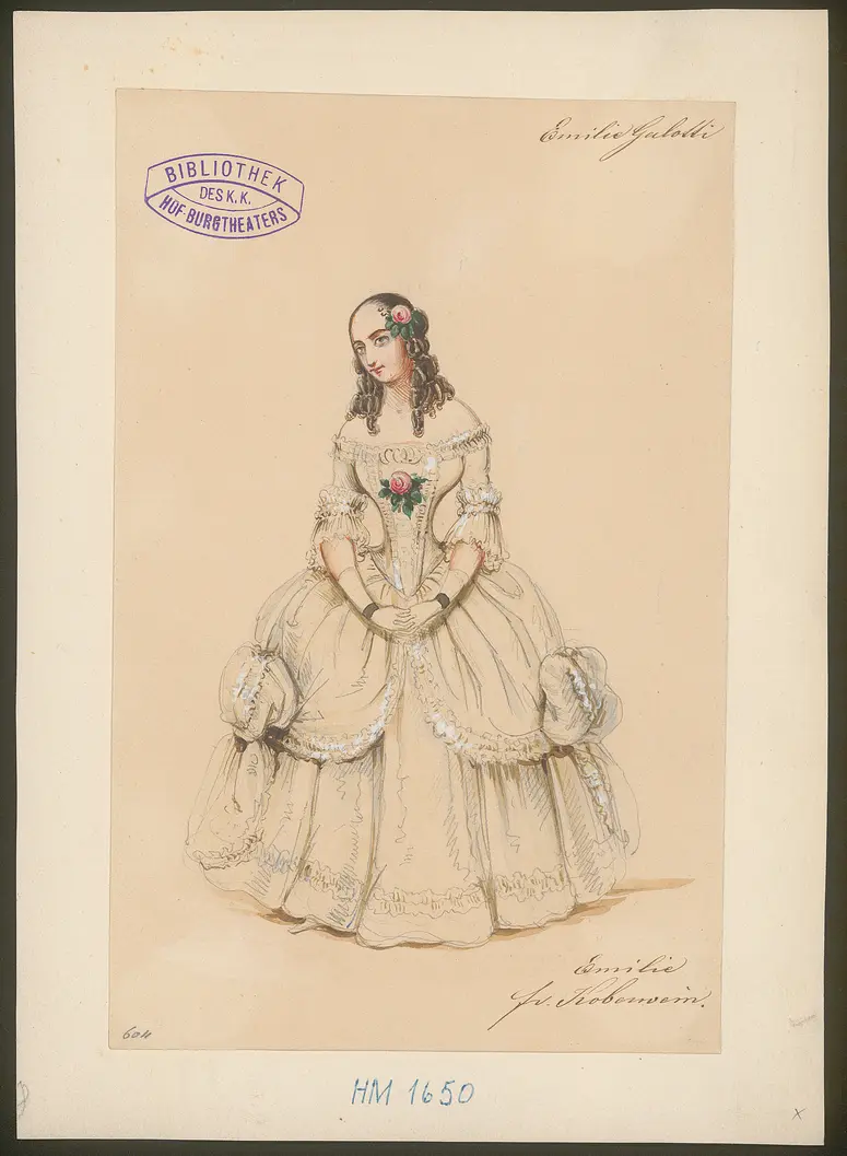 Emilia Galotti, Titel der Serie: Figurinen des k.k. Hof-Burgtheaters