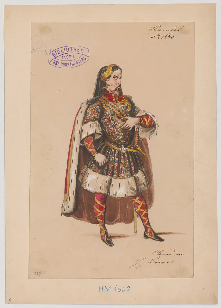 Hamlet, Prinz von Dänemark, Originaltitel: Hamlet, Prince of Denmark, Titel der Serie: Figurinen des k.k. Hof-Burgtheaters