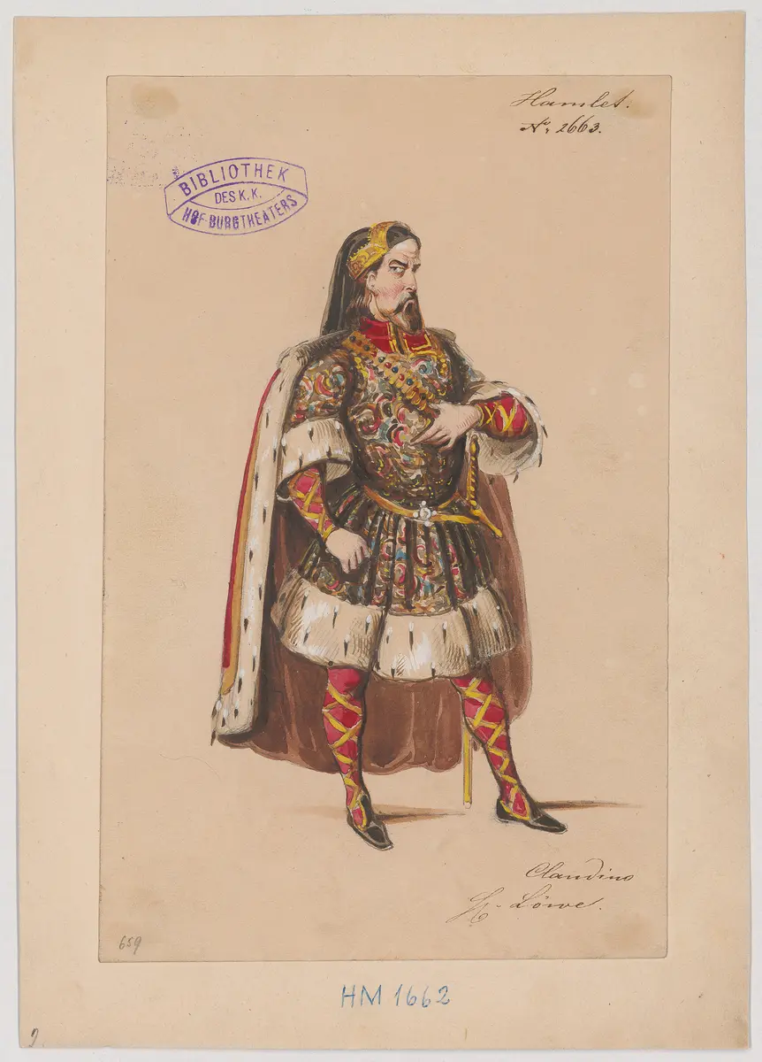 Hamlet, Prinz von Dänemark, Originaltitel: Hamlet, Prince of Denmark, Titel der Serie: Figurinen des k.k. Hof-Burgtheaters