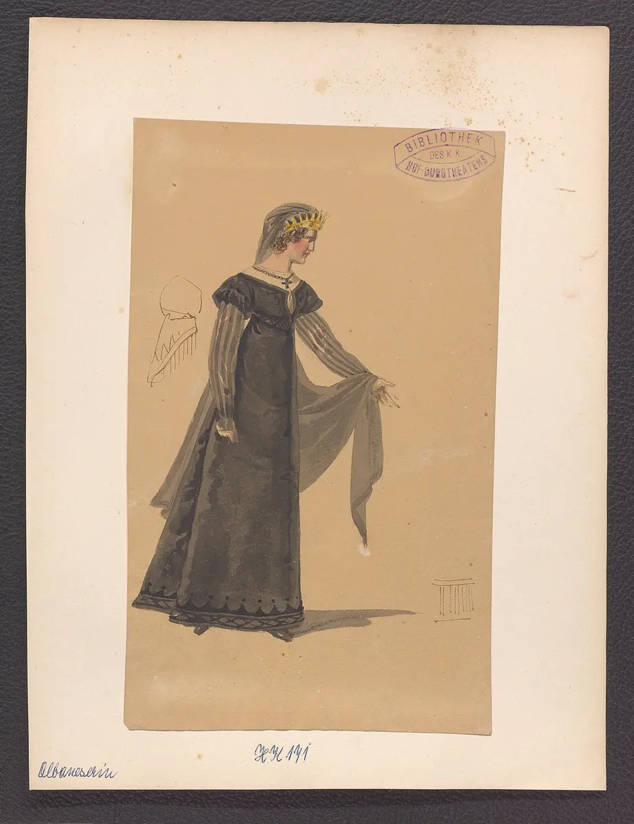 Die Albaneserin, Titel der Serie: Figurinen des k.k. Hof-Burgtheaters