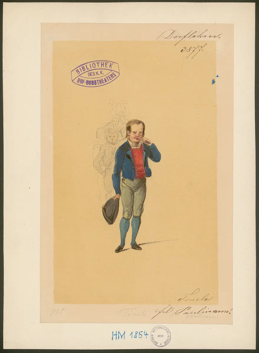 Der Dorflehrer, Titel der Serie: Figurinen des k.k. Hof-Burgtheaters
