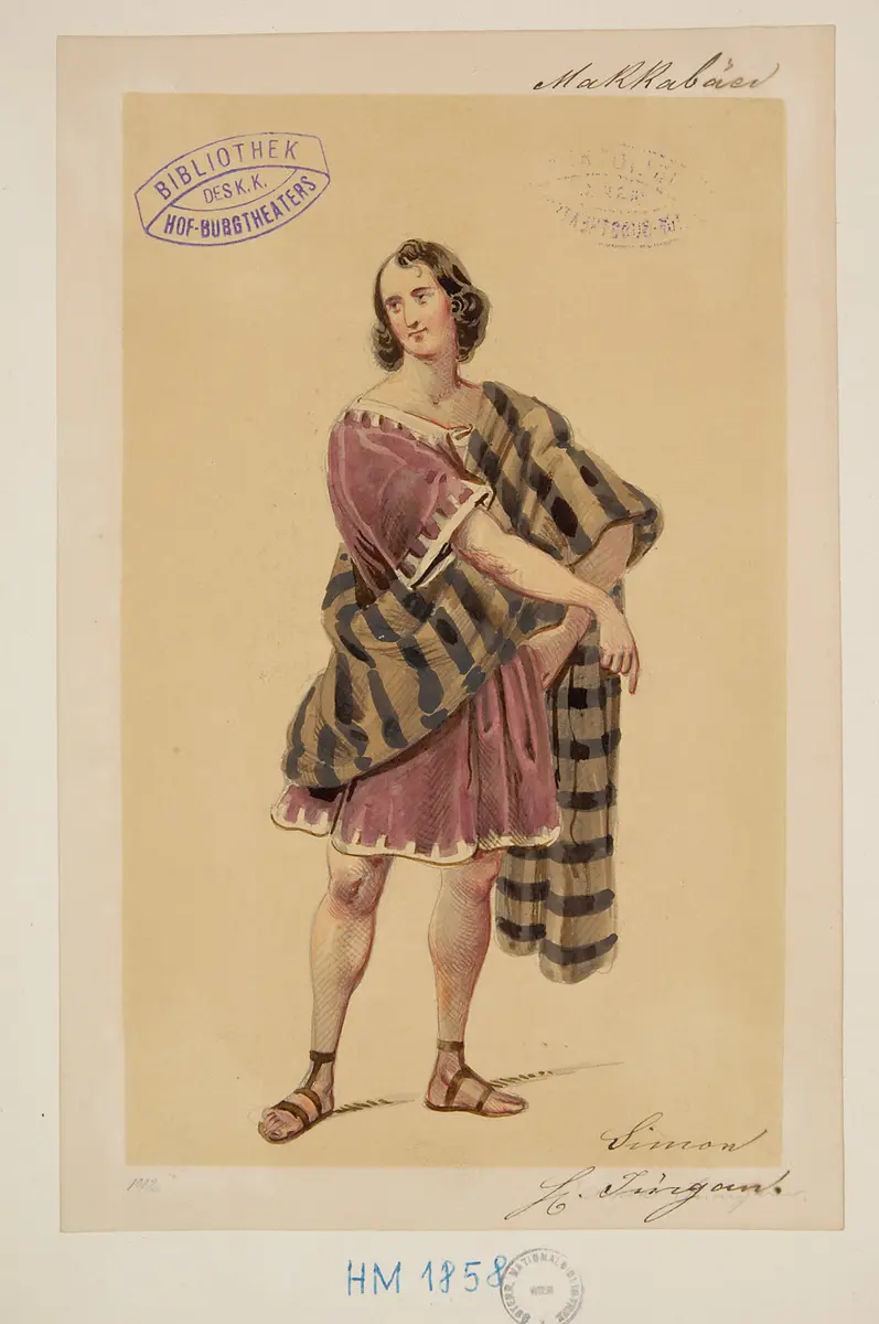 Die Makkabäer, Titel der Serie: Figurinen des k.k. Hof-Burgtheaters