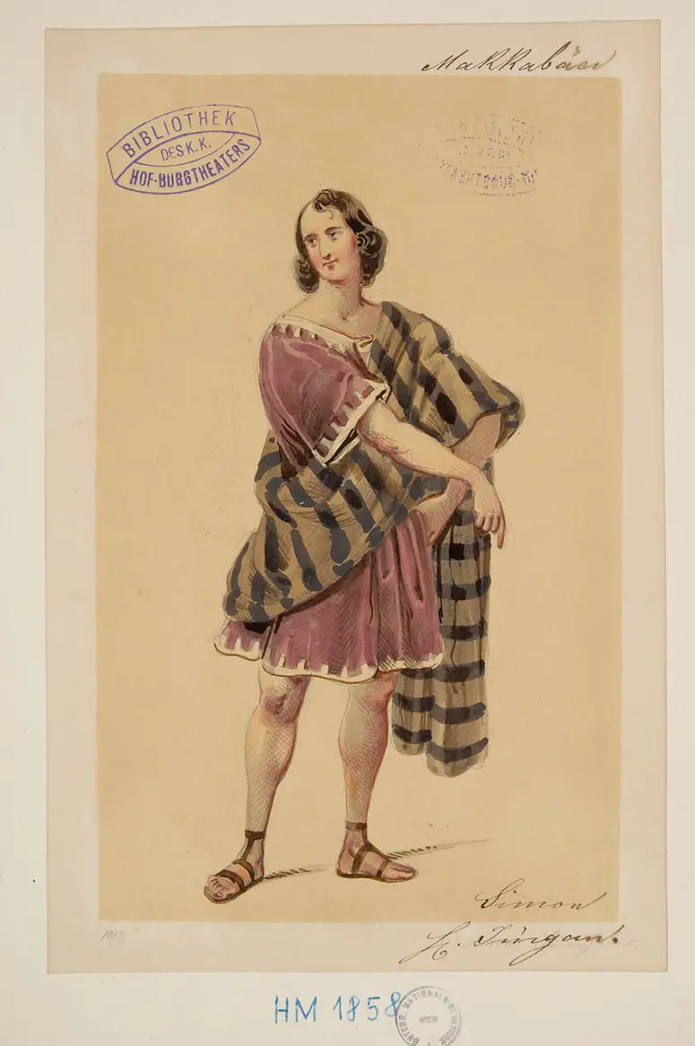 Die Makkabäer, Titel der Serie: Figurinen des k.k. Hof-Burgtheaters