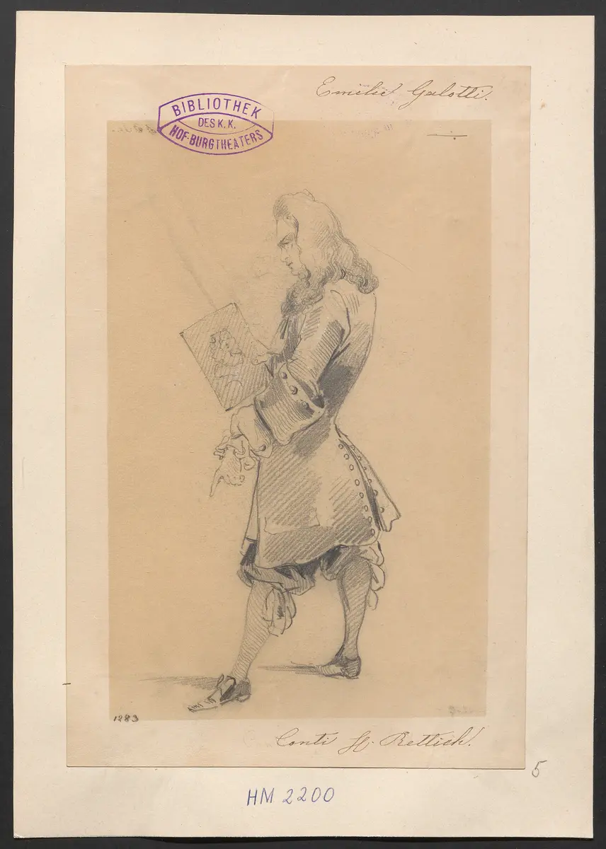 Emilia Galotti, Titel der Serie: Figurinen des k.k. Hof-Burgtheaters