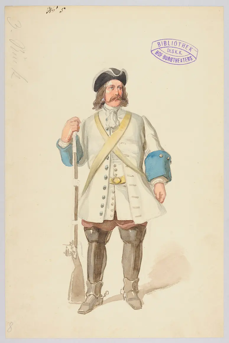 Am Tage von Oudenaarde, Alternativtitel: Am Tage von Oudenarde, Titel der Serie: Figurinen des k.k. Hof-Burgtheaters