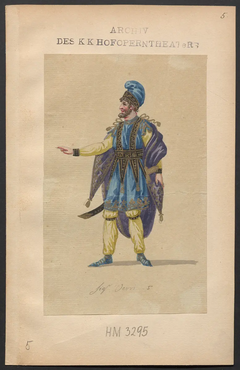 Trajan in Dazien, Originaltitel: Traiano in Dacia, Titel der Serie: Figurinen des k.k. Hofoperntheaters