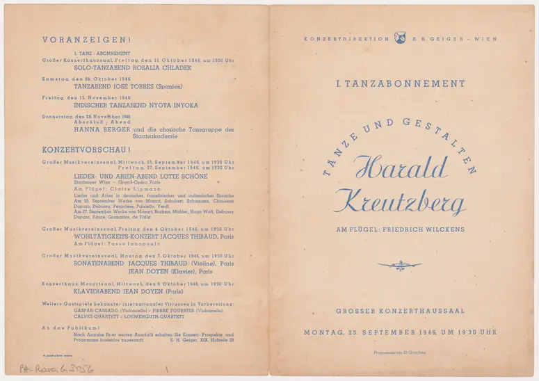 Tänze und Gestalten Harald Kreutzberg