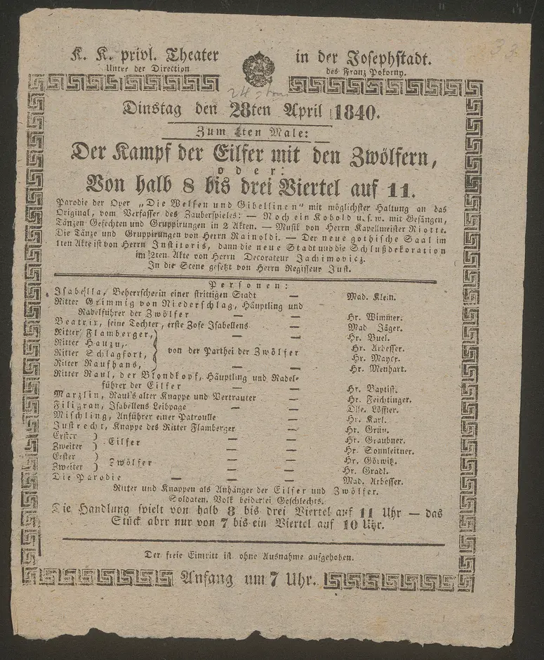 Der Kampf der Eilfer mit den Zwölfern oder Von halb acht bis drei Viertel auf elf, Der Kampf der Elfer mit den Zwölfern