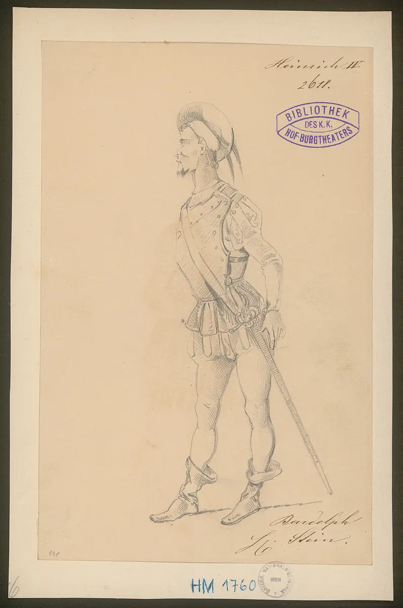 König Heinrich der Vierte, Suchtitel: Heinrich IV., Originaltitel: King Henry IV, Titel der Serie: Figurinen des k.k. Hof-Burgtheaters