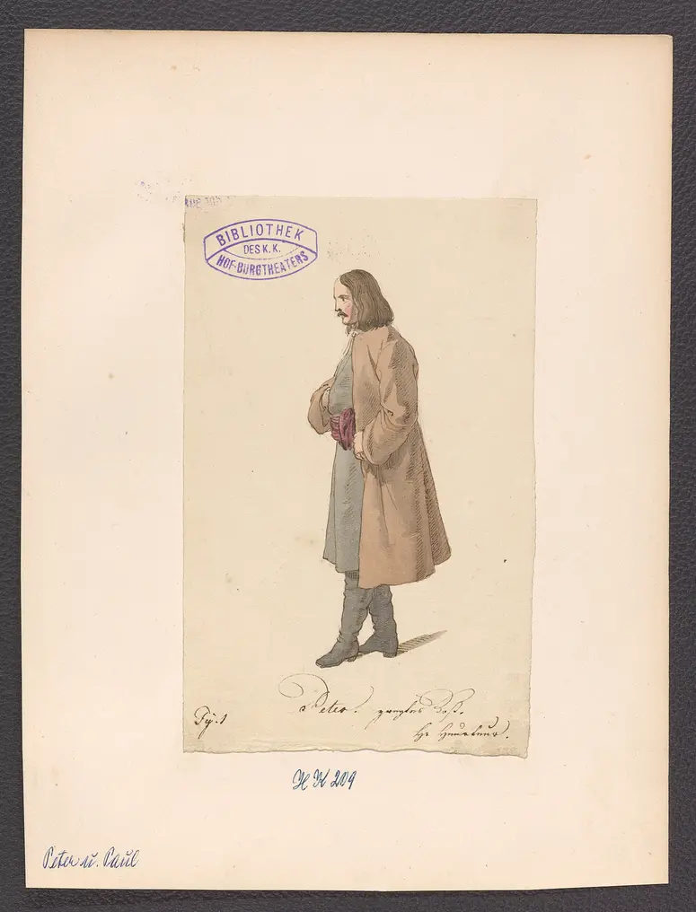 Peter und Paul, Originaltitel: Pierre et Paul, ou Une journée de Pierre le Grand,, Titel der Serie: Figurinen des k.k. Hof-Burgtheaters