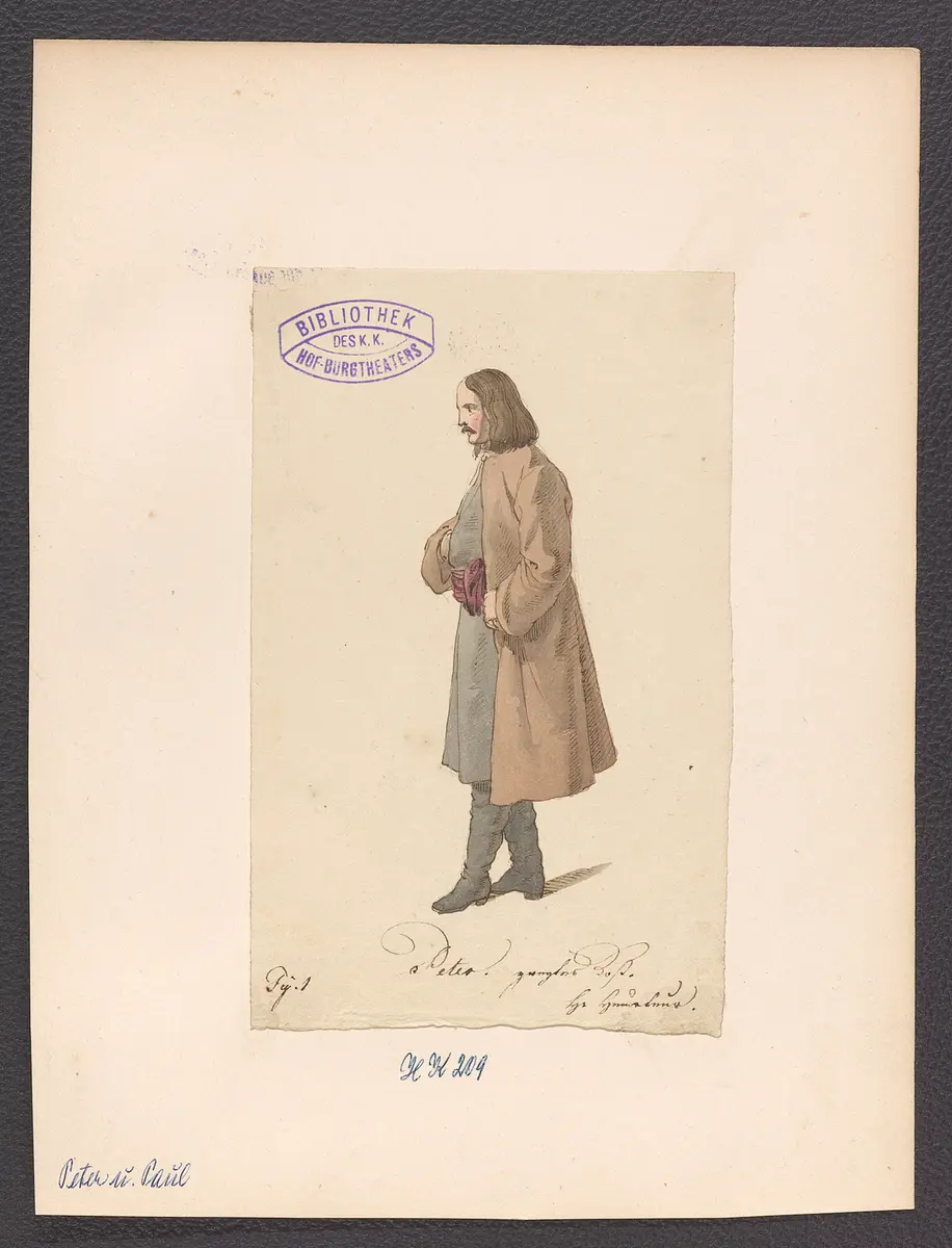 Peter und Paul, Originaltitel: Pierre et Paul, ou Une journée de Pierre le Grand,, Titel der Serie: Figurinen des k.k. Hof-Burgtheaters