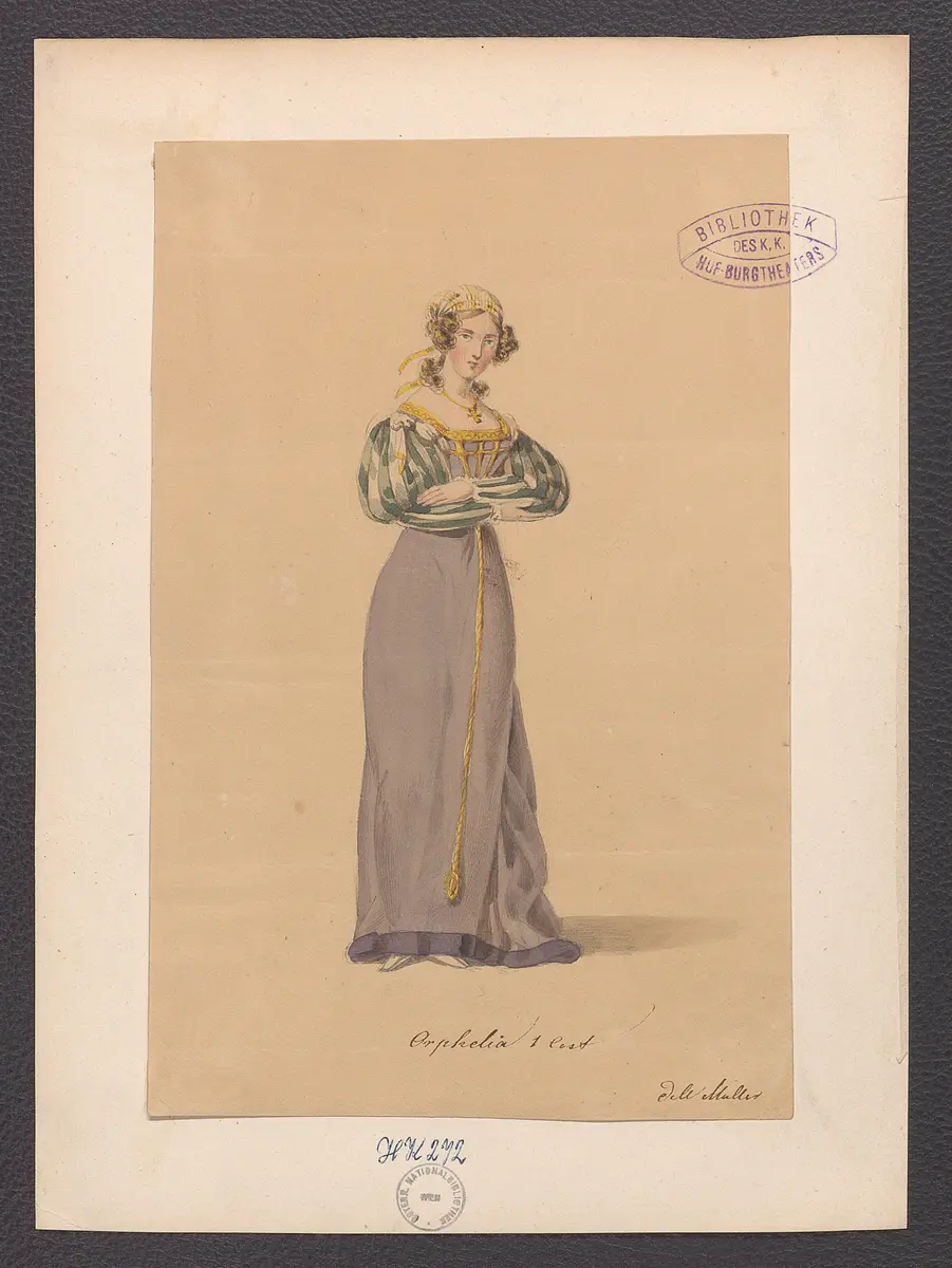 Hamlet, Prinz von Dänemark, Originaltitel: Hamlet, Prince of Denmark, Titel der Serie: Figurinen des k.k. Hof-Burgtheaters