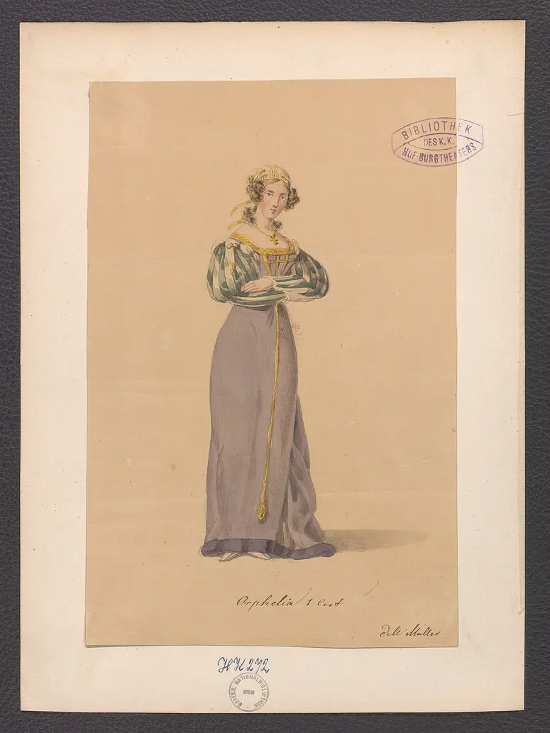 Hamlet, Prinz von Dänemark, Originaltitel: Hamlet, Prince of Denmark, Titel der Serie: Figurinen des k.k. Hof-Burgtheaters