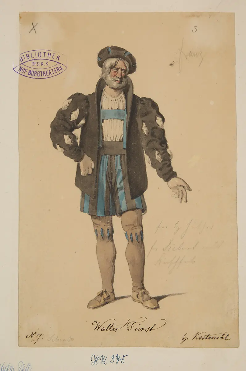 Wilhelm Tell, Titel der Serie: Figurinen des k.k. Hof-Burgtheaters