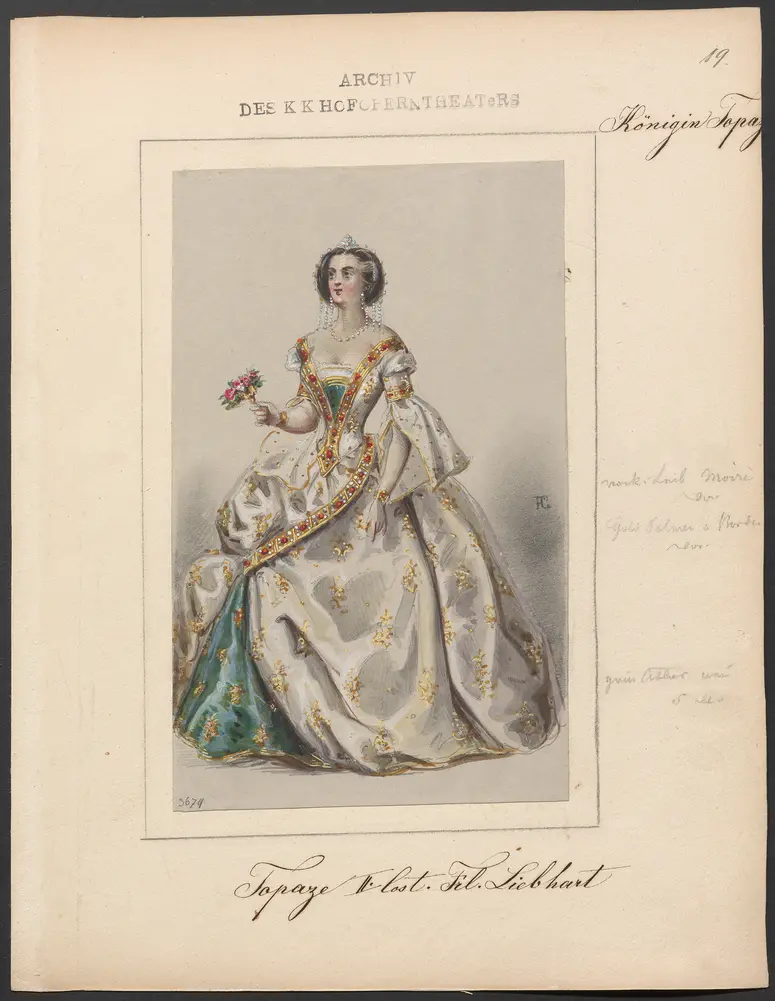 Königin Topas, Originaltitel: La reine Topaze, Titel der Serie: Figurinen des k.k. Hofoperntheaters
