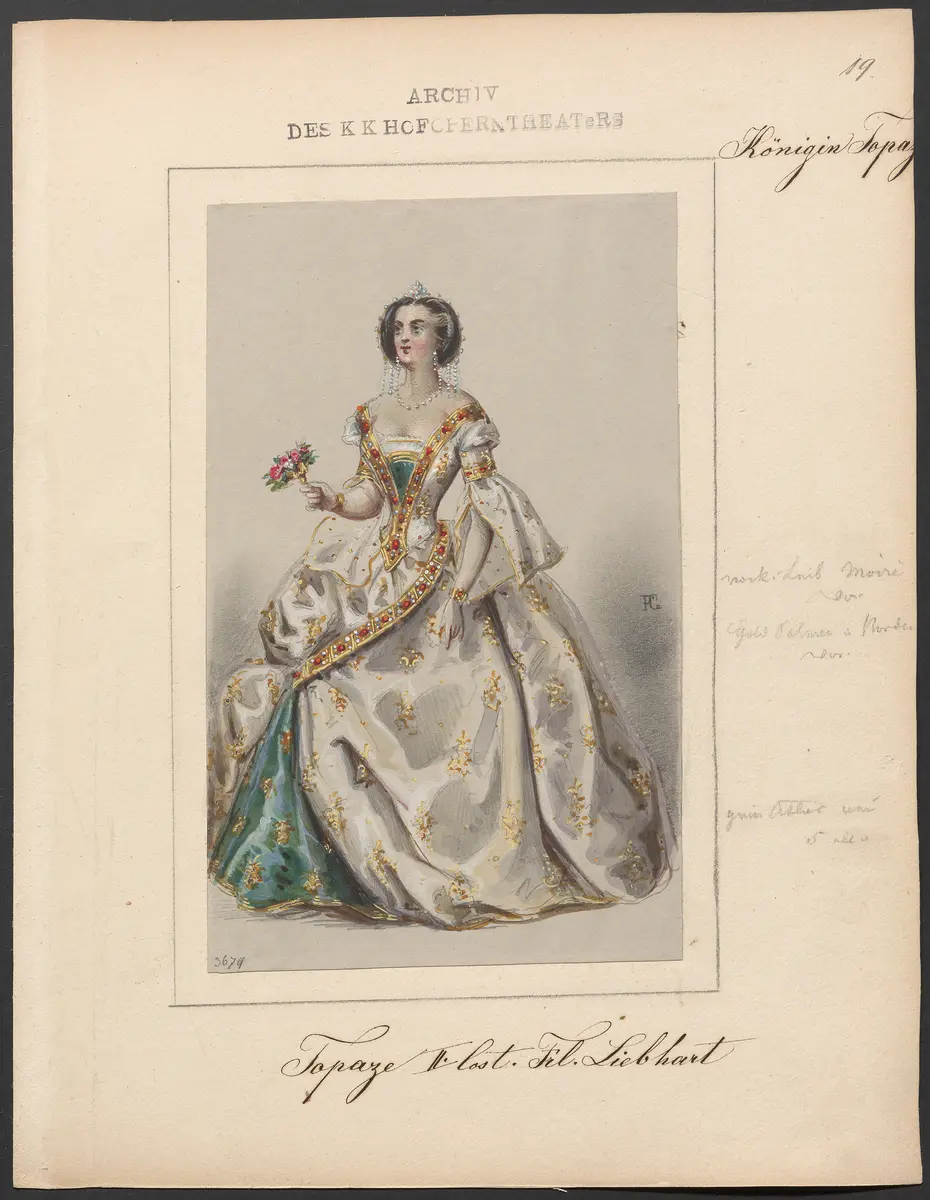 Königin Topas, Originaltitel: La reine Topaze, Titel der Serie: Figurinen des k.k. Hofoperntheaters