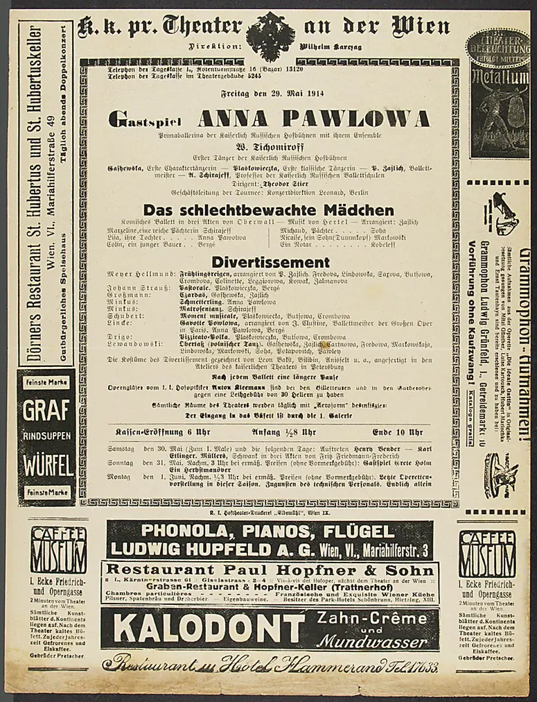 Gastspiel Anna Pawlowa, Das schlecht bewachte Mädchen