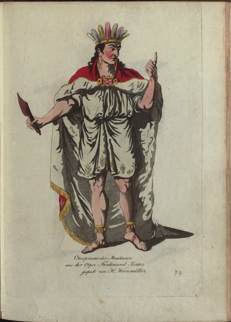 Ferdinand Cortez, oder Die Eroberung von Mexiko, Titel in Vorlageform: Ferdinand Kordez, Titel der Serie: Auswahl schöner Costumes für Theater- und Ball-Anzüge