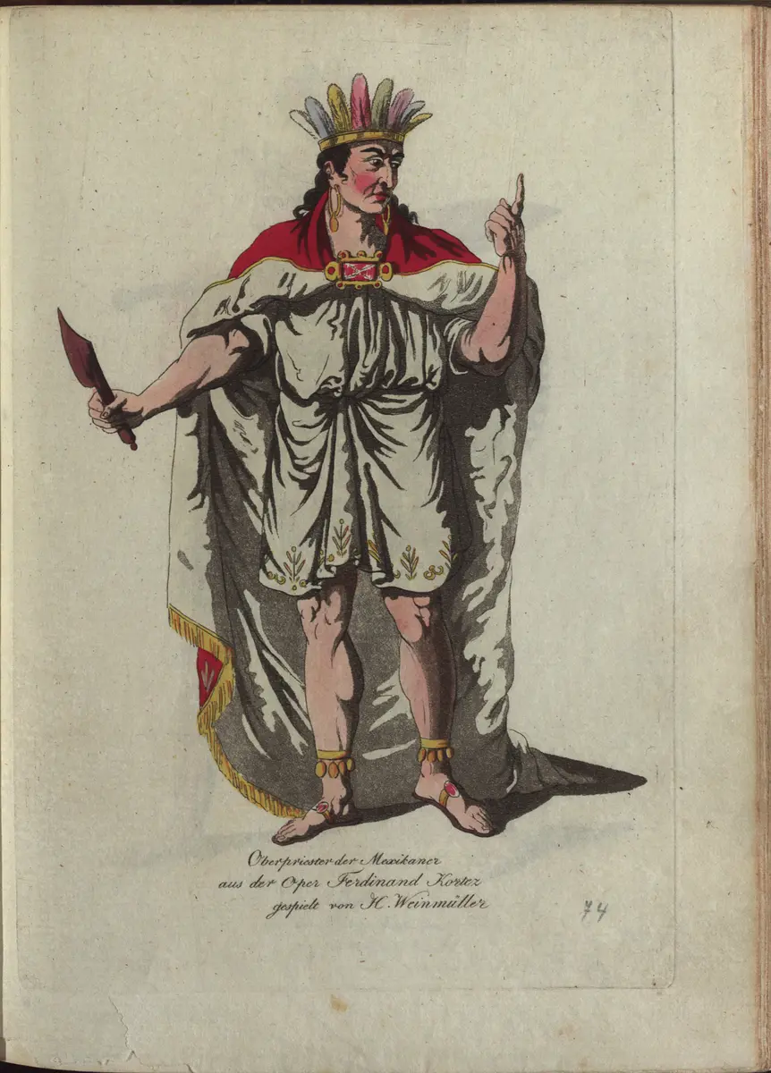 Ferdinand Cortez, oder Die Eroberung von Mexiko, Titel in Vorlageform: Ferdinand Kordez, Titel der Serie: Auswahl schöner Costumes für Theater- und Ball-Anzüge