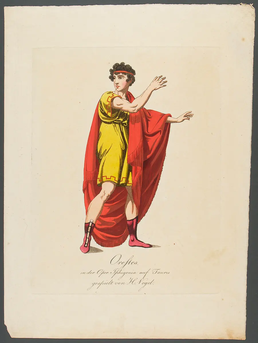 Johann Michael Vogl, Titel in Vorlageform: Orestes in der Oper Iphigenia gespielt von H. Vogel, Verweis auf Stücktitel: Iphigenie auf Tauris